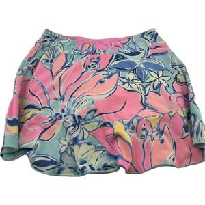 Lily Pulitzer Luxletic Skort Athletic Athleisure Ruffle Pastel‎ Floral XS EUC